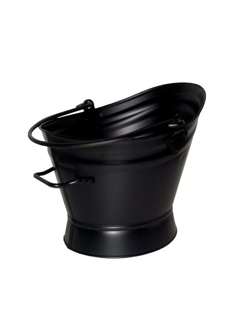 Simpa® Black Waterloo Bucket Coal Log Fire Ash Scuttle Hod Fireside with 5 Piece Cast Iron Companion Set